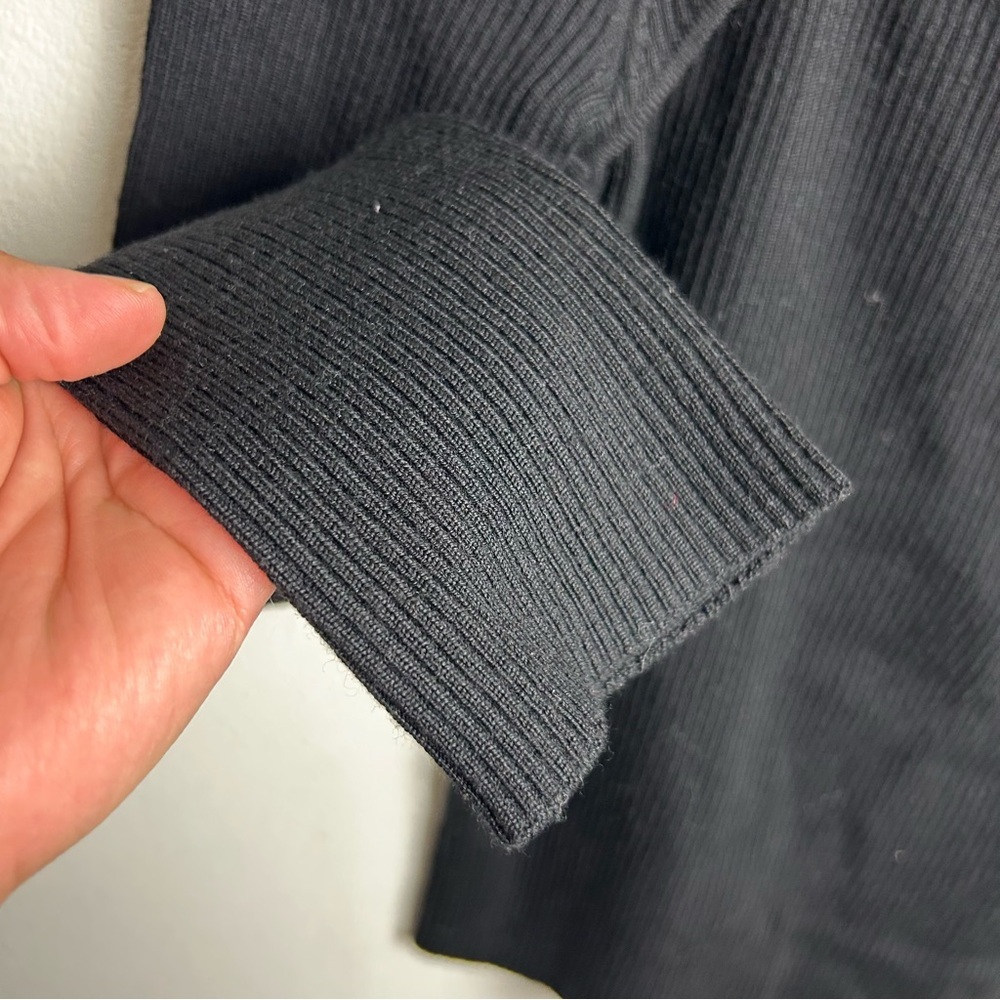 NWT Joe's Jeans Wool blend Riya sweater long-sleeve mock neck jet black size: M - Picture 5 of 12